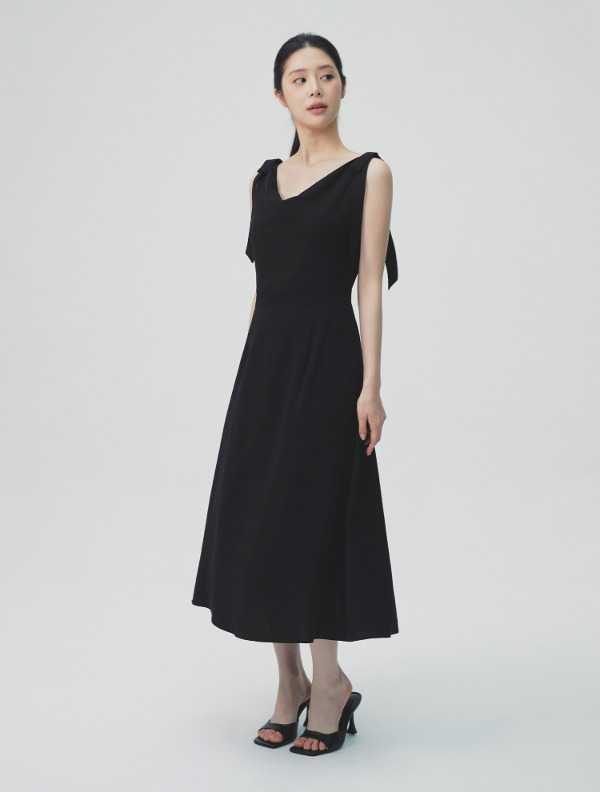마리끌레르 [시엔] 리본 슬리브리스 드레스 (CNDBOP02M6BK)