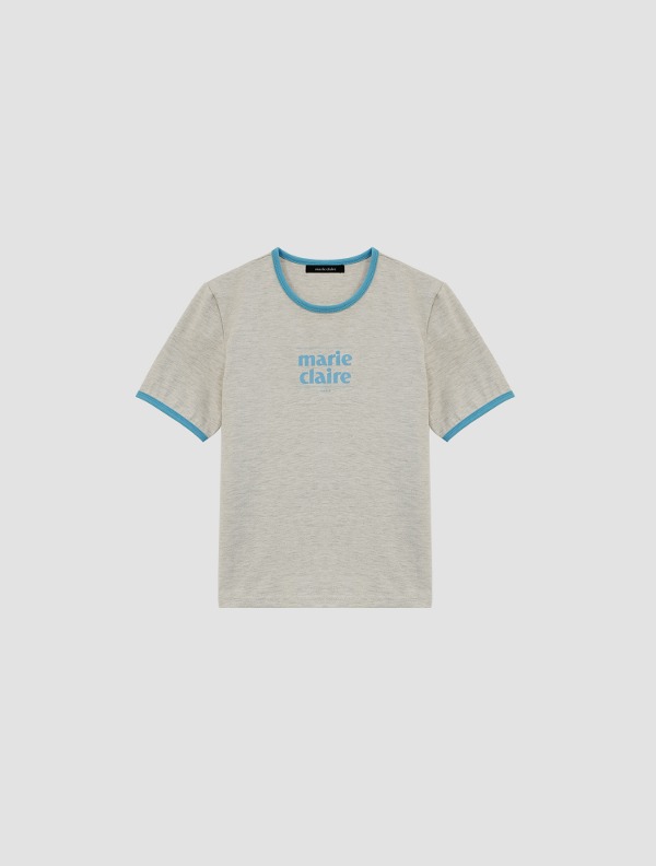 마리끌레르 마리 로고 배색 티셔츠(MAEBTS01MOT)